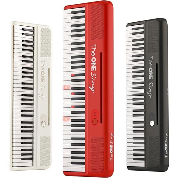 ONE Keyboard Piano Sing: 61 Keys w/ Bluetooth Library (Red)
