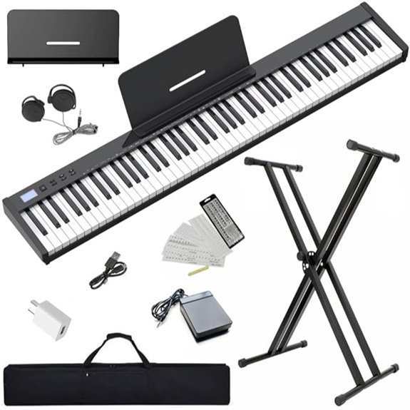 NikoMaku Semi-Weighted 88-Key Portable Keyboard Set