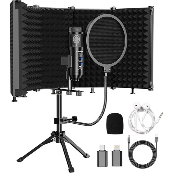 Dejasound Studio Mic with Isolation Shield & Pop Filter