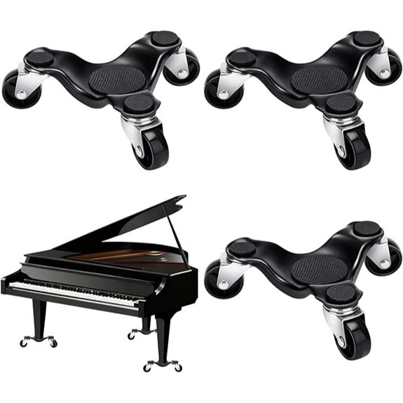 3 Pcs Piano Dolly with Non-Slip Pads - 1000 lb Capacity