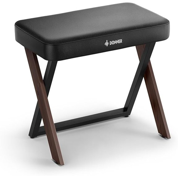Donner Piano Bench with Thick Padding Walnut Wood