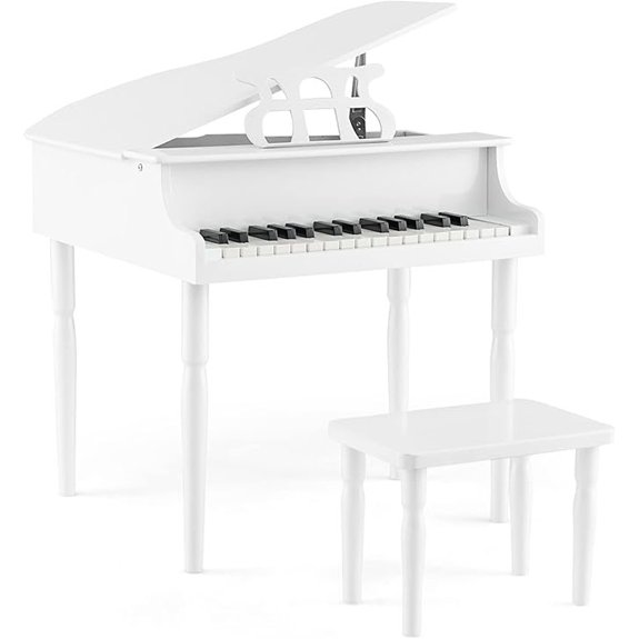 HONEY JOY 30-Key Mini Grand Piano Set (White)