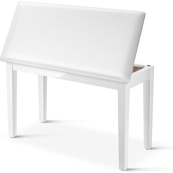 Donner Duet Piano Bench with Storage White