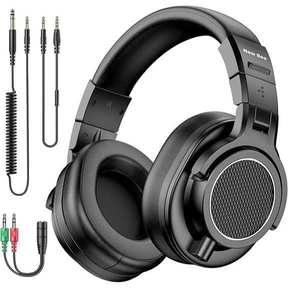 New Bee Wired Over-Ear Studio Headphones with 50mm Drivers