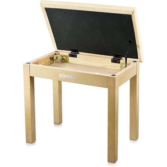 Donner Piano Bench with Storage - Solid Wood Seat